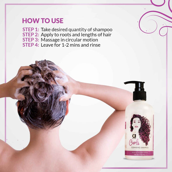CURLS CLEANSING SHAMPOO, 250ML, FOR BOUNCY & TANGLE-FREE, CURLY HAIR
